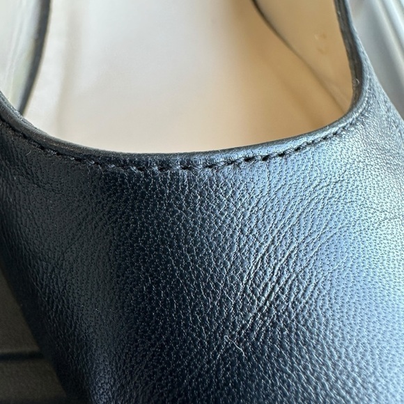 BRENDA ZARO WOMEN'S POINTED TOE BLACK LEATHER 4" HEEL W/ BUCKLE CLOSURE SIZE 37 - Picture 4 of 16